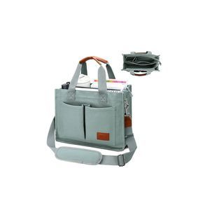 Oversize Canvas Tote Bag With Zier And Compartments - Grey :)